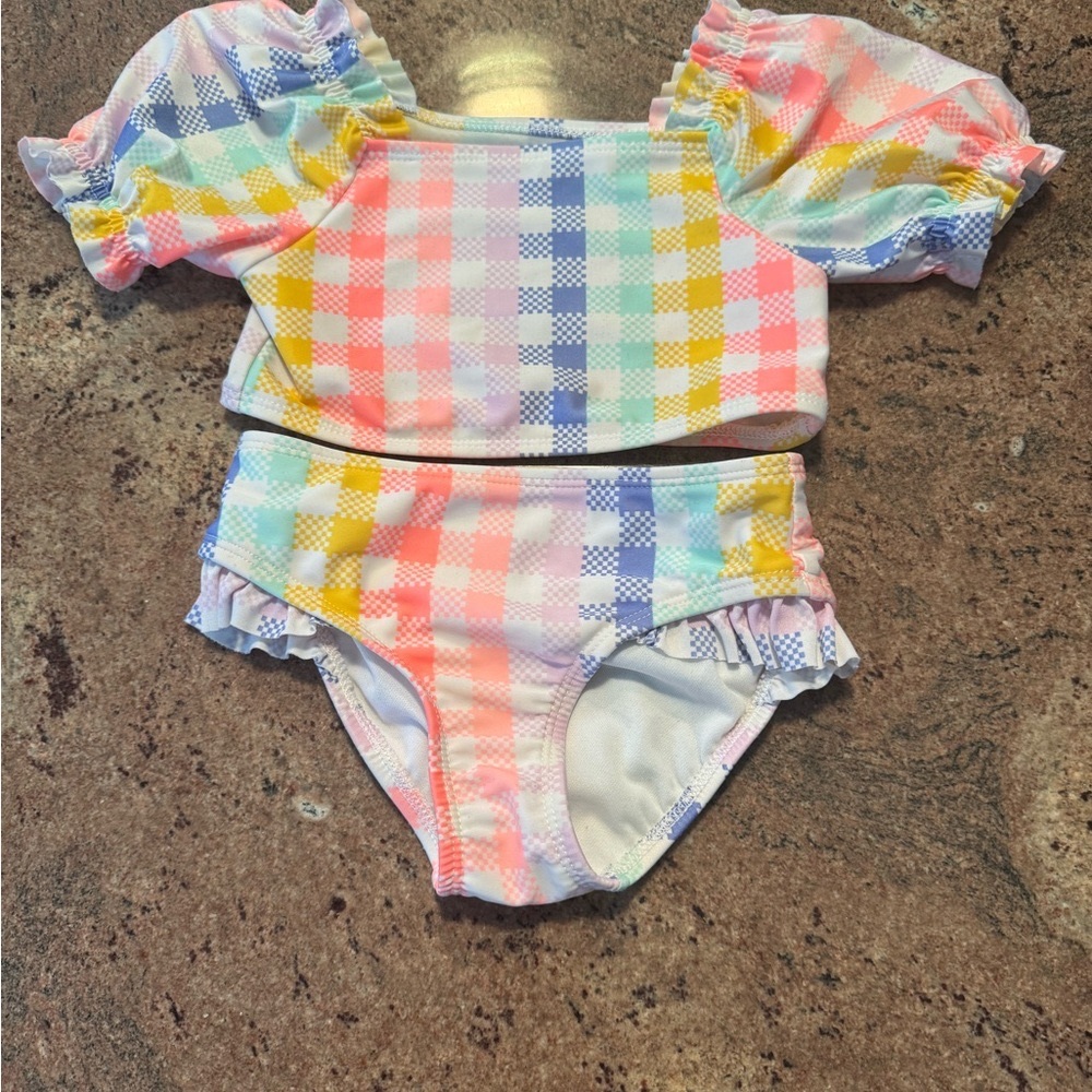Cat & Jack Pastel Plaid Swimsuit